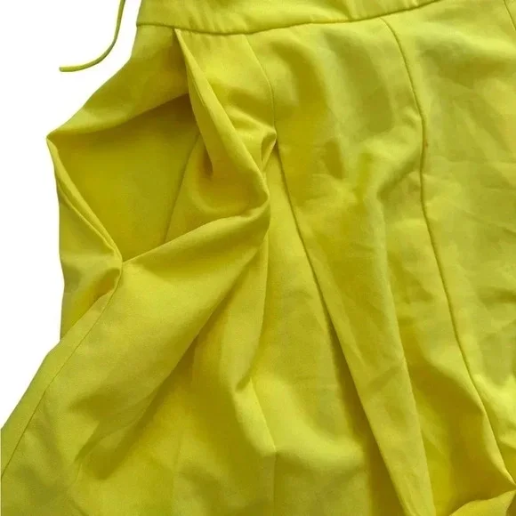 Bright Yellow Fashion Nova Romper with Open Back Tie Detail Size Small - Picture 5 of 10